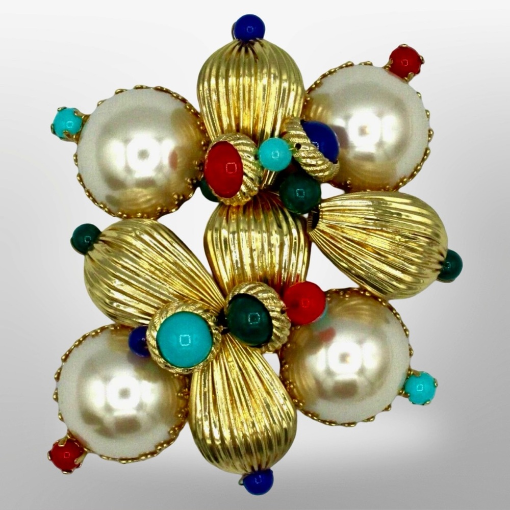 Vintage 1980’s SCAASI Demi Parure Runway Necklace & Brooch Set - Picture 5 of 7